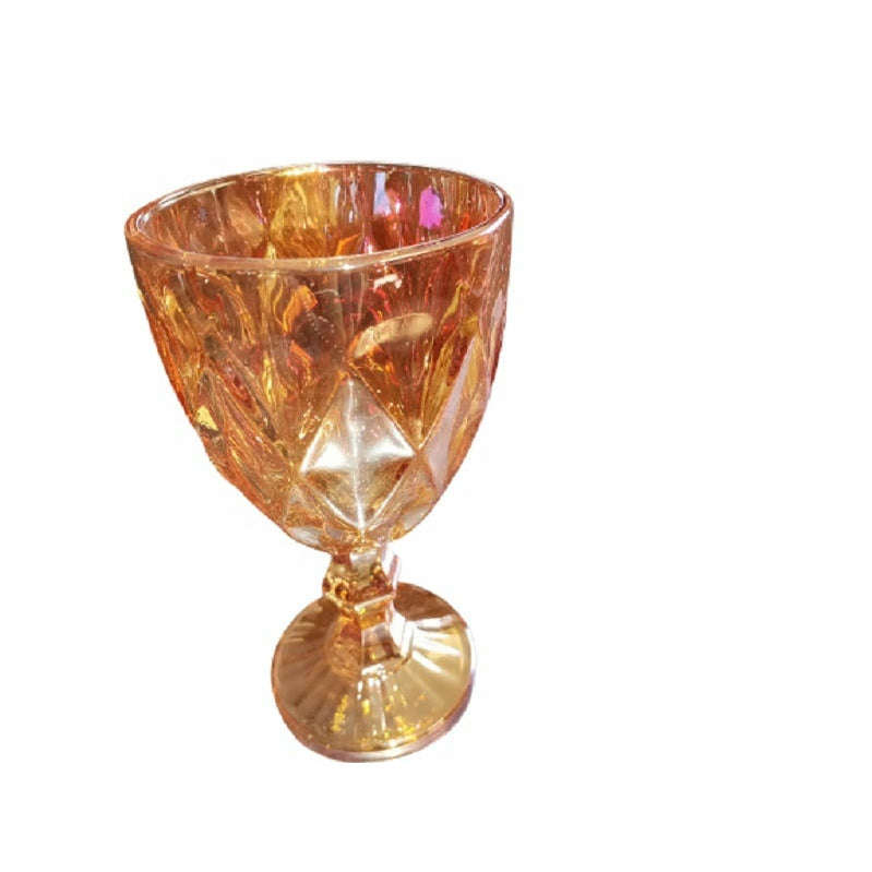 Orange Crystal Wine glasses - set of 6
