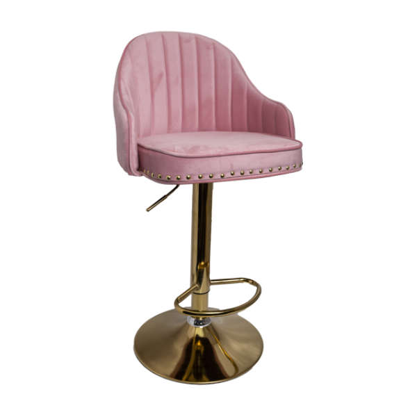 Velvet Thiago Bar stool with Gold Frame - Available in various colours