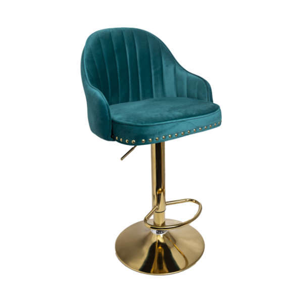 Velvet Thiago Bar stool with Gold Frame - Available in various colours