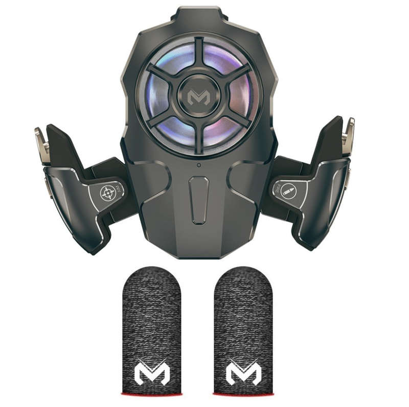 AK03 PUBG Mobile Automatic Trigger with a Cooling Fan - Triggers Fan and MEMO Finger Sleeve