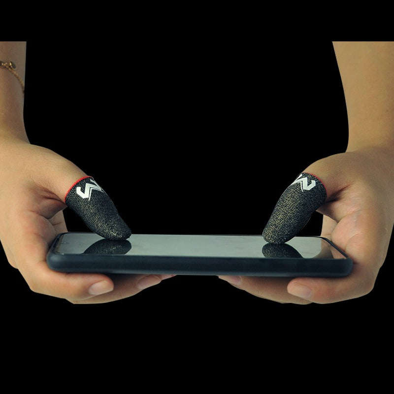 MEMO Anti Sweat Fiber Mobile Gaming Thumb Sleeves - Red and Black