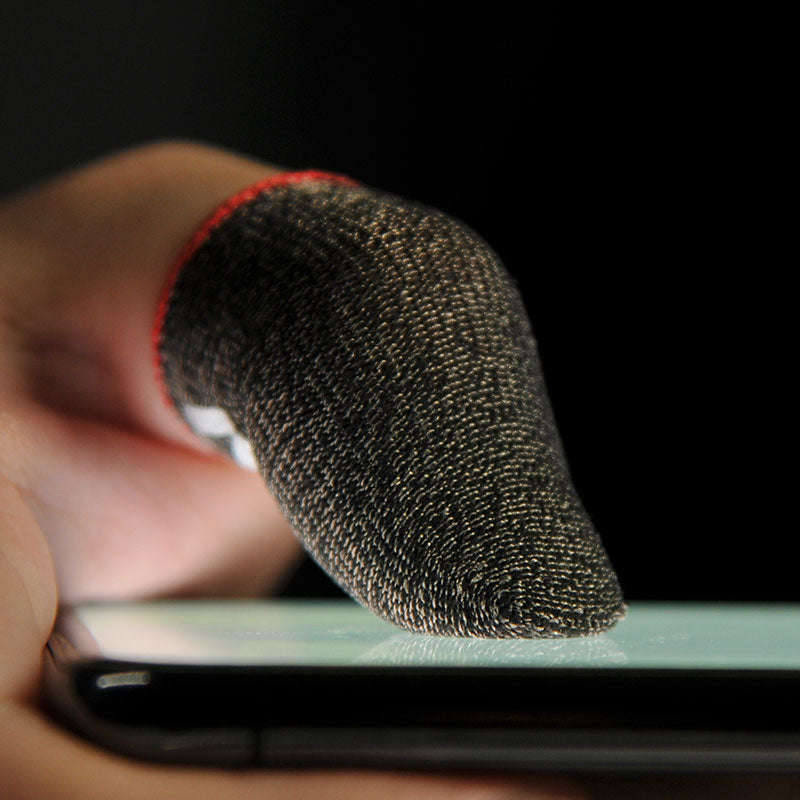 MEMO Anti Sweat Fiber Mobile Gaming Thumb Sleeves - Red and Black