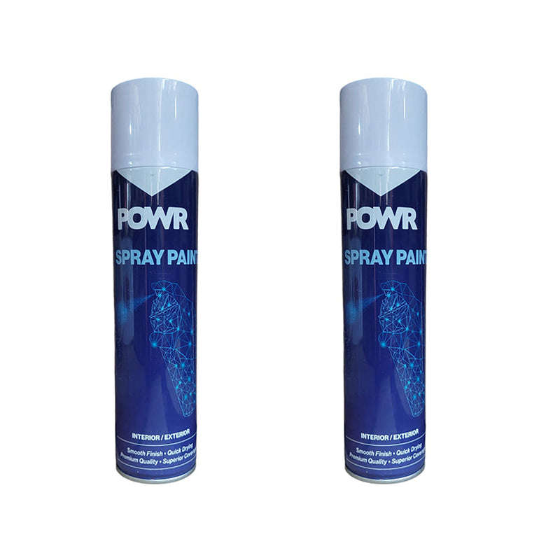 POWR Spray Paint Matt White 300ml ( 2 Pack )