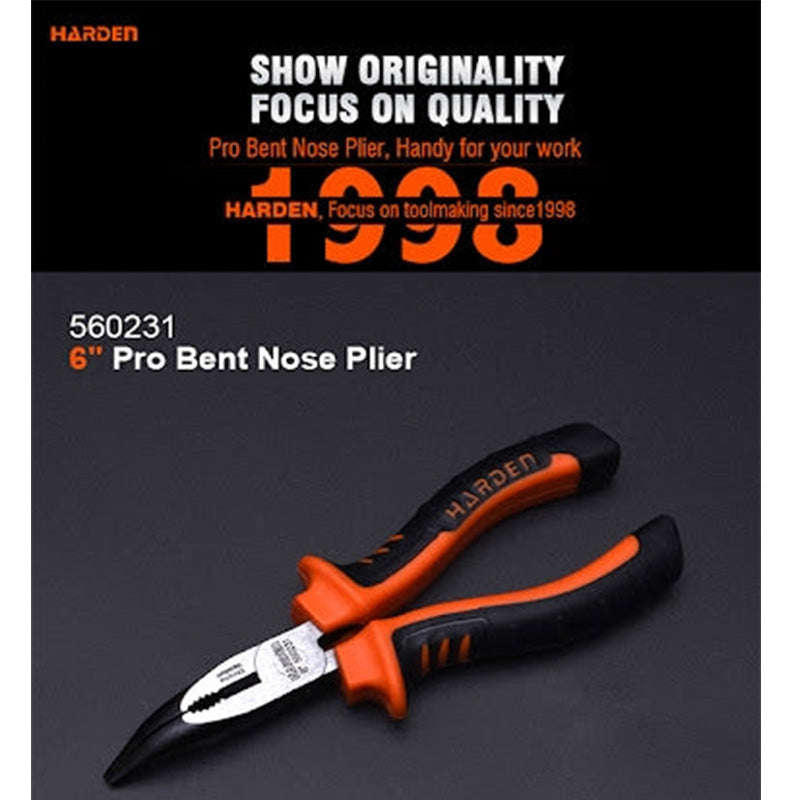 HARDEN Pro Bent Nose Plier 6" (162mm)