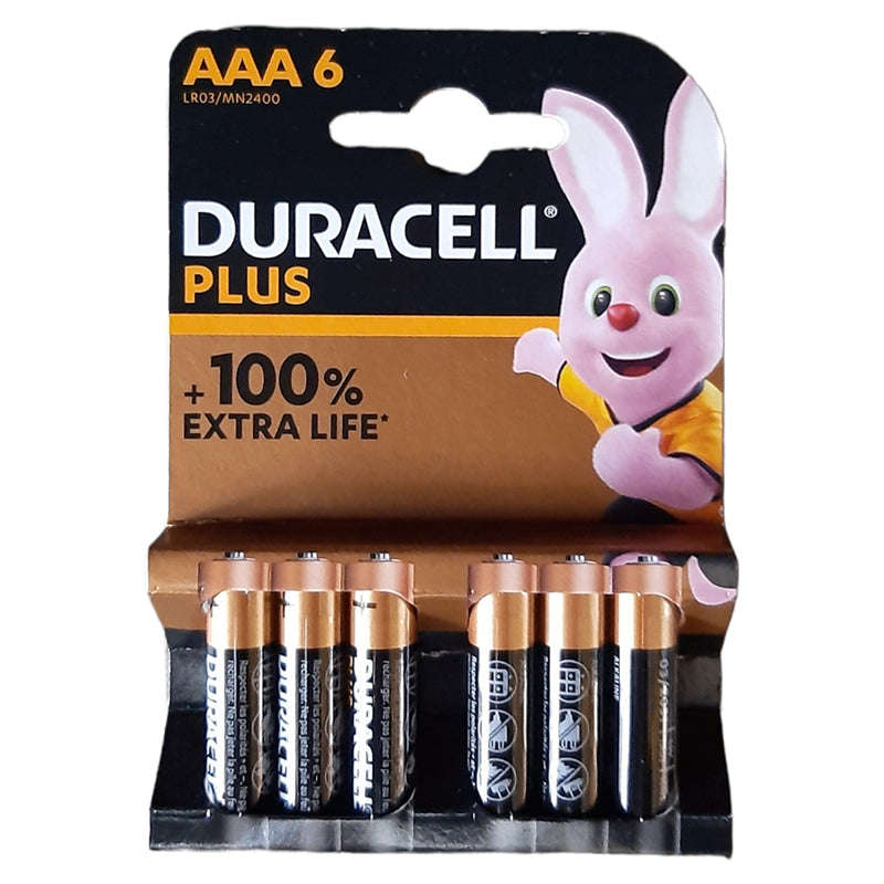 DURACELL Plus Battery Remote AAA  1.5v ( Pack of 6 )