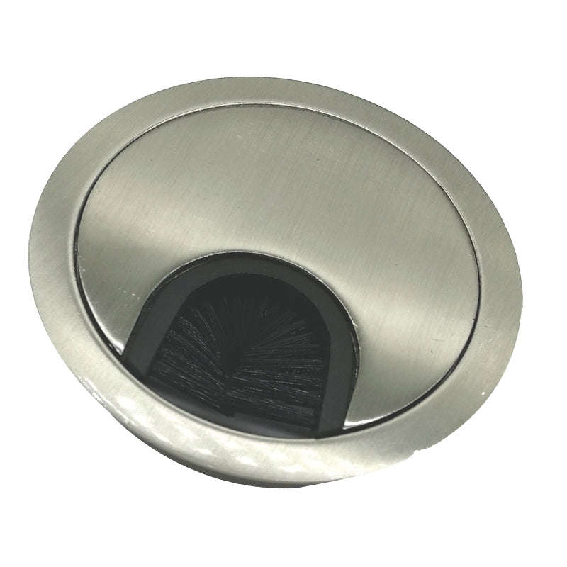 ROCO Wire Management Steel Round Brushed Satin Nickel 60mm