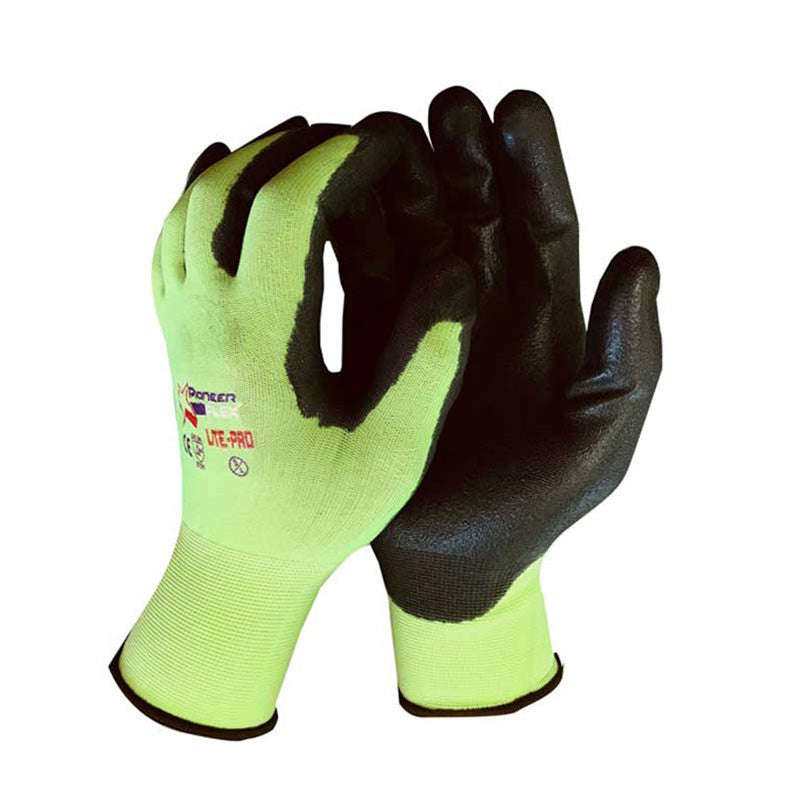PIONEER SAFETY Gloves Flex Lite-Pro Tactile Sensitivity Fluorescent Size 10