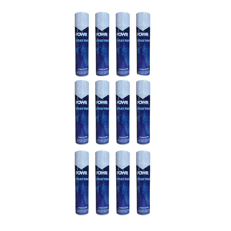 POWR Spray Paint STD 300ml Tin White Matt ( 12 Pack )