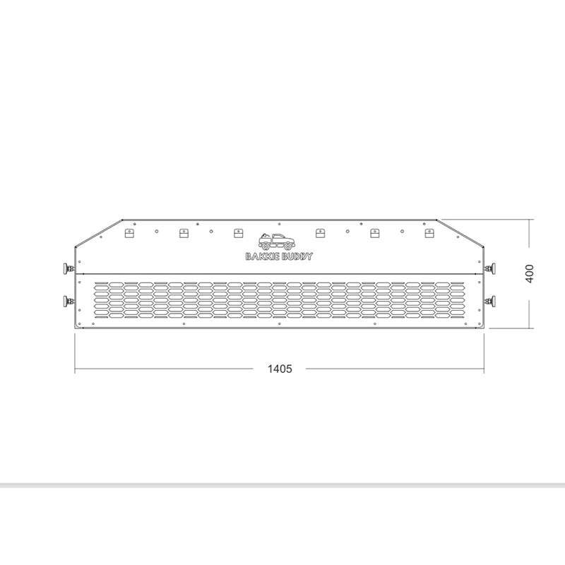 BAKKIE BUDDY Premium Loading Bay Separator & Organizer Black Powder Coated 1420mm