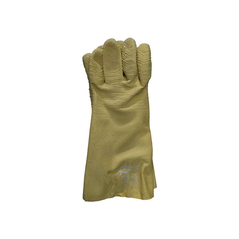 PIONEER Gloves Latex Crinkle Yellow Comarex Full Dip Gaunt Elbow 35cm