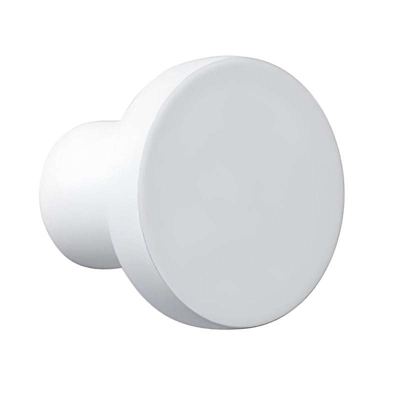 ROCO Flat Button Drawer Knob White 30mm