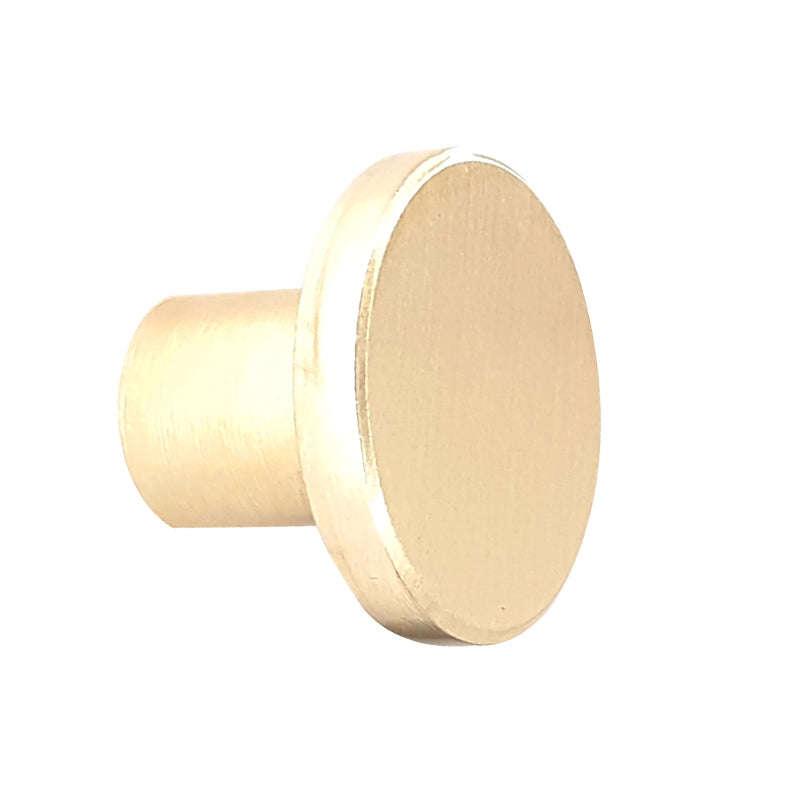 ROCO Flat Button Drawer Knob Brushed Brass 30mm ( 5 Pack )