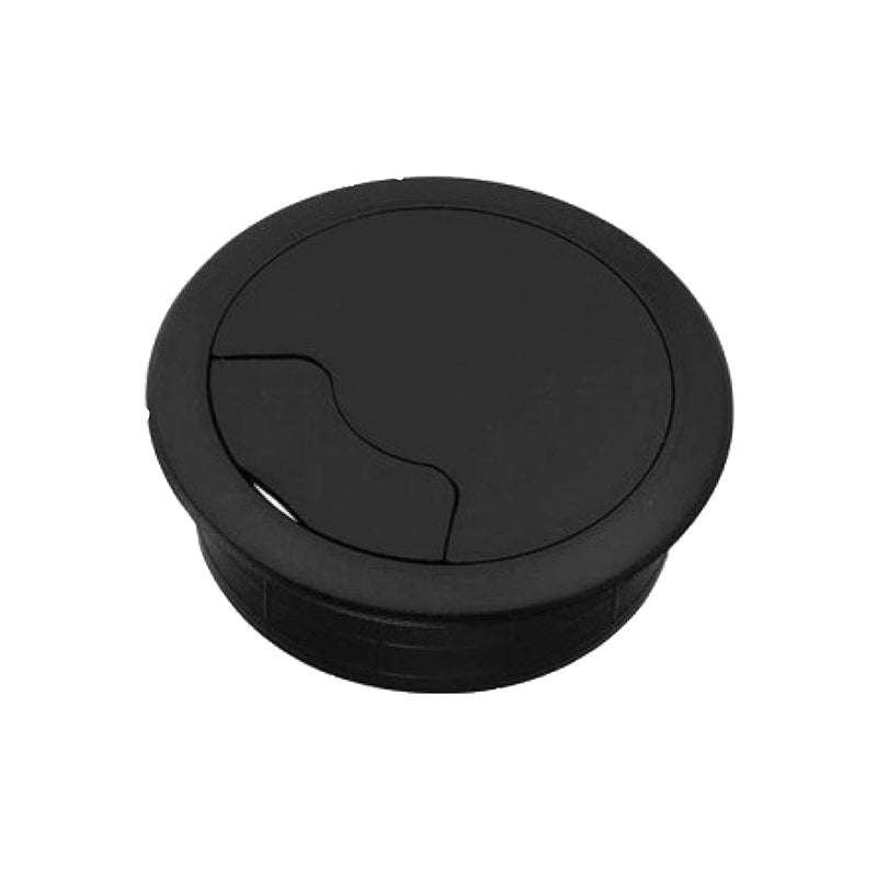ROCO Round Cable Management Desk/Counter Port Black 64mm