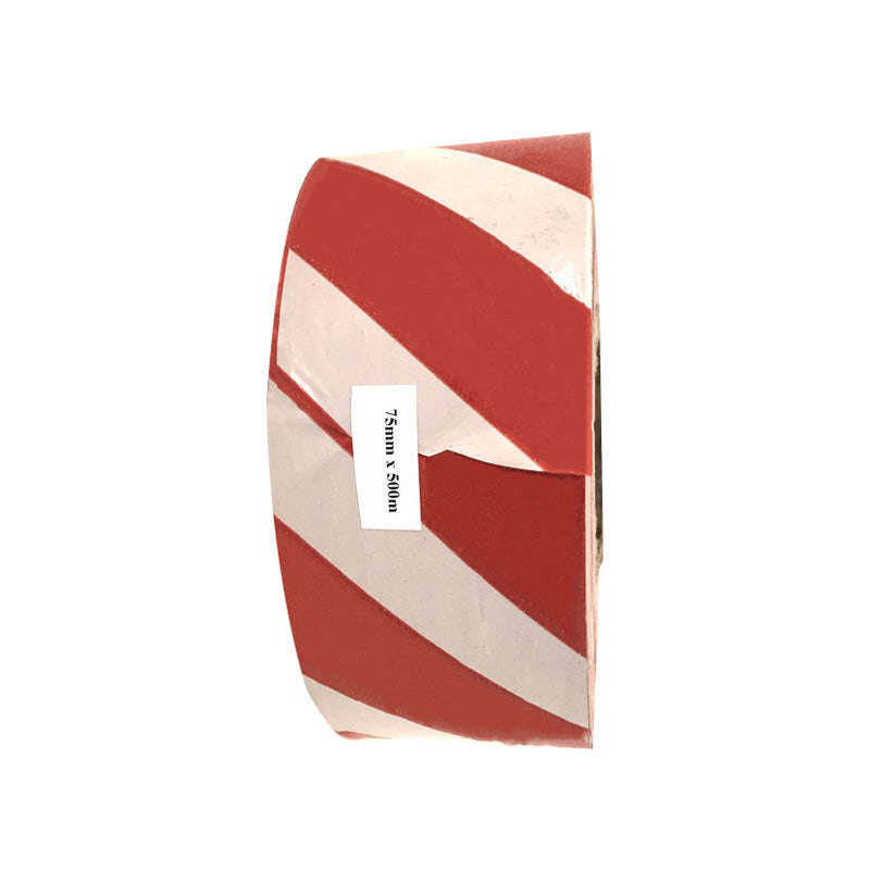 Barrier Tape PVC Red/White 75mm x 500m