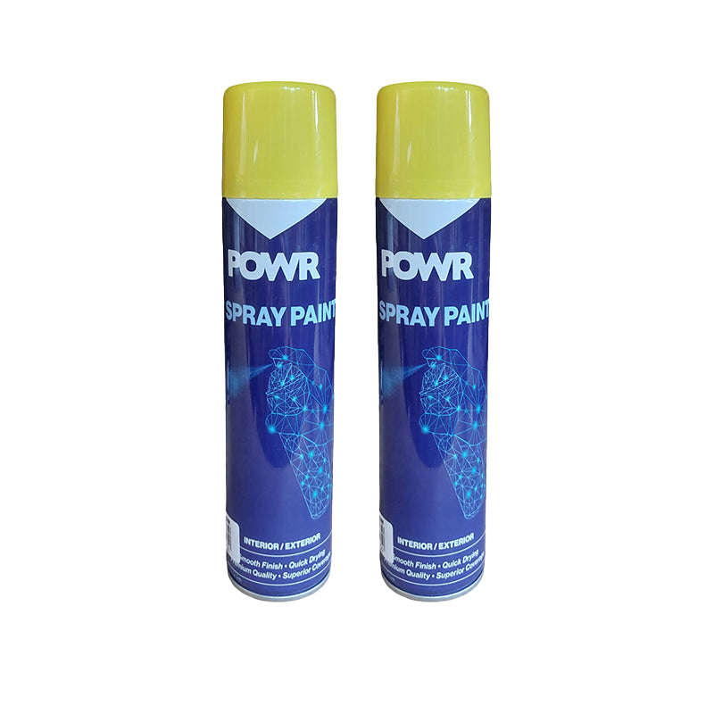 POWR Spray Paint Canary Yellow 300ml ( 2 Pack )