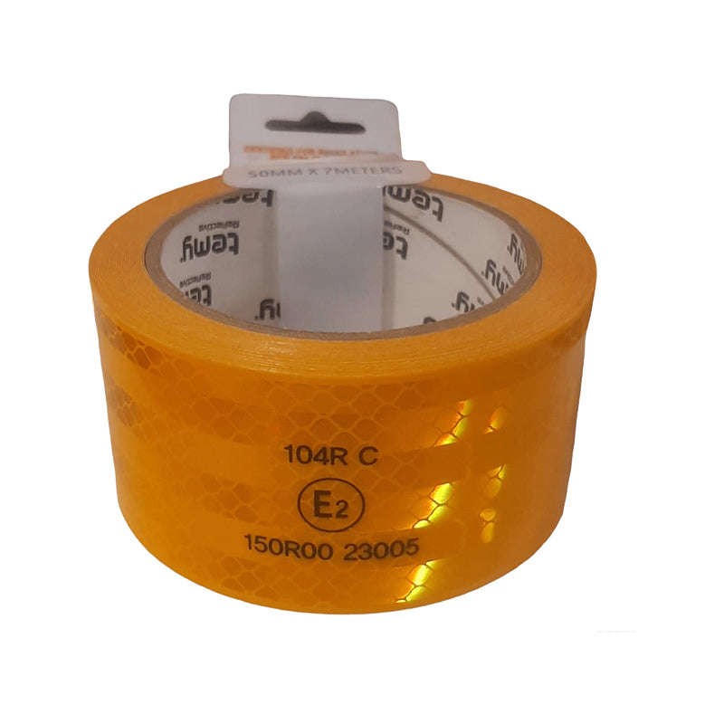 TEMY Reflective Tape Yellow 50mm X 7m