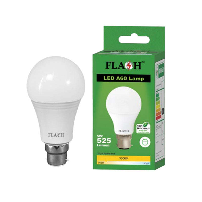 FLASH LED High Efficiency, All Purpose Light Bulb 5W A60 Lamp B22 (10 pack)