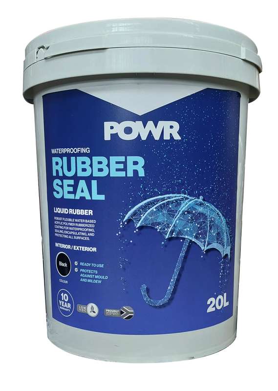 POWR Rubber Seal Waterproofing Coating Black 20 Litre