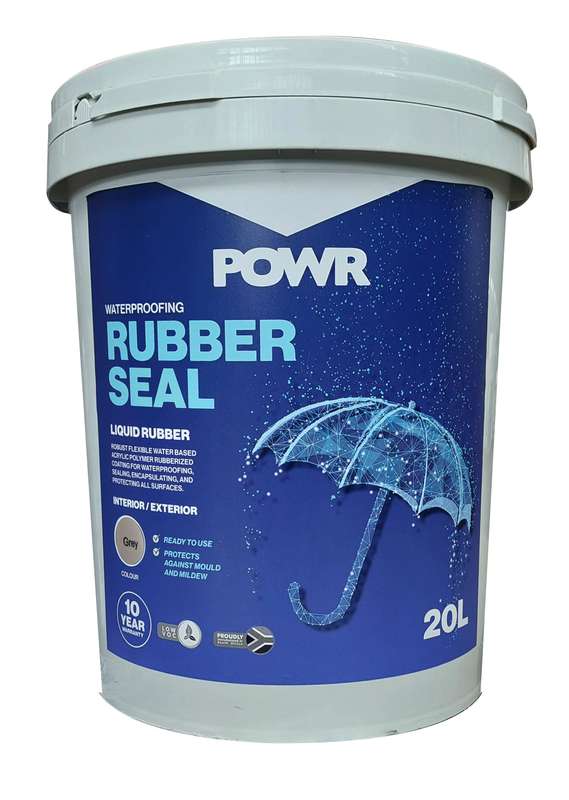 POWR Rubber Seal Waterproofing Coating Light Grey 20 Litre