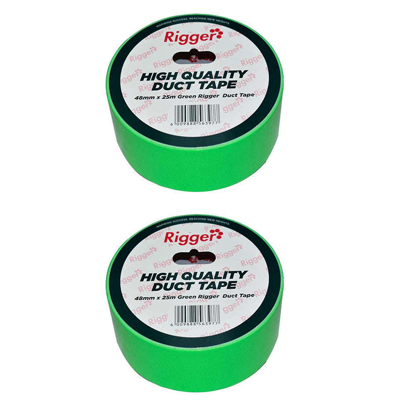 RIGGER Duct Tape Green 48mm x 25 MT ( 2 Pack )