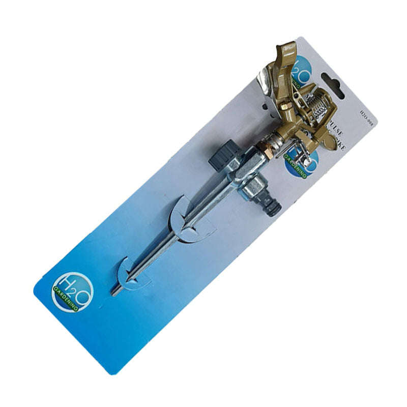 H20 Garden Sprinkler Impulse Heavy-Duty Metal Head On Spike Adjustable