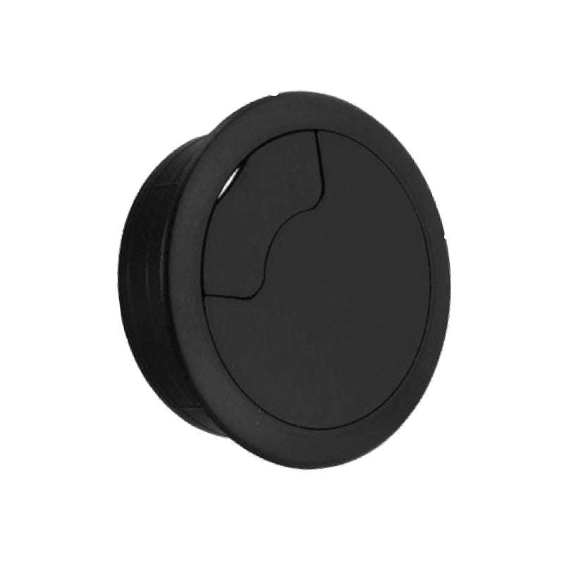 ROCO Round Cable Management Desk/Counter Port Black 64mm