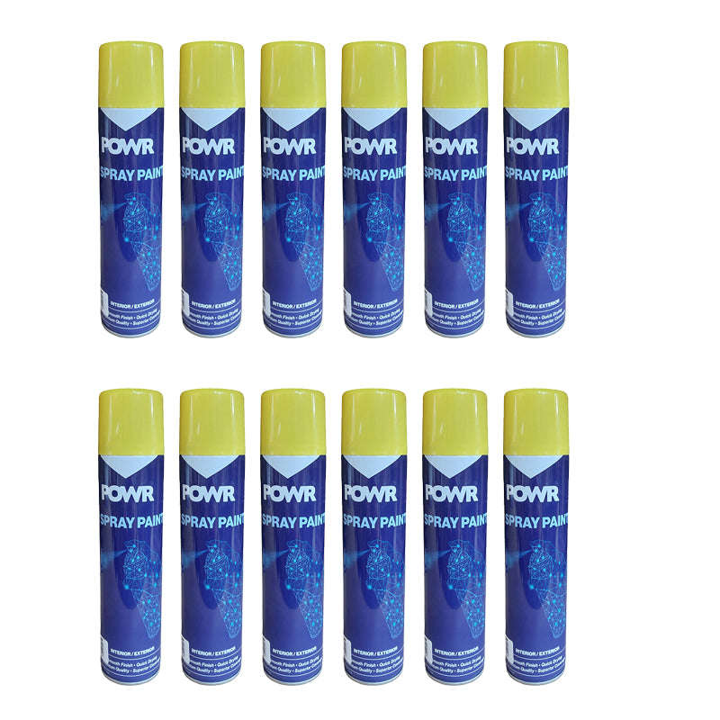 POWR Spray Paint STD 300ml Tin Yellow Canary ( 12 Pack )