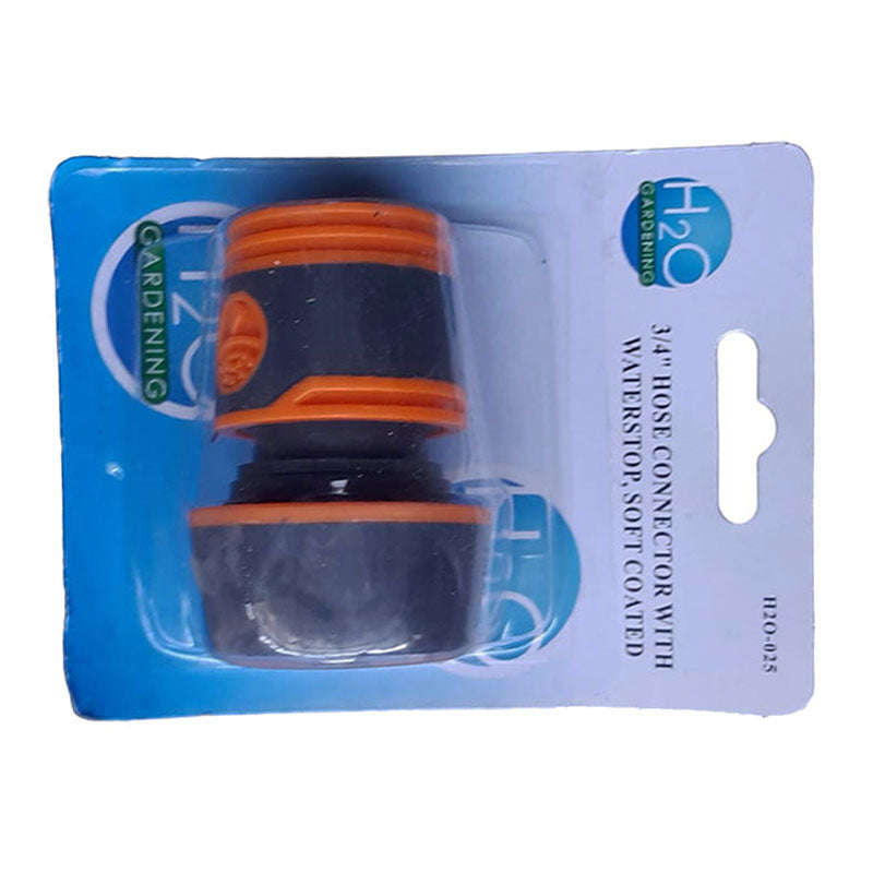 H20 Garden Hose Connector 3/4" Stop And Soft Grip