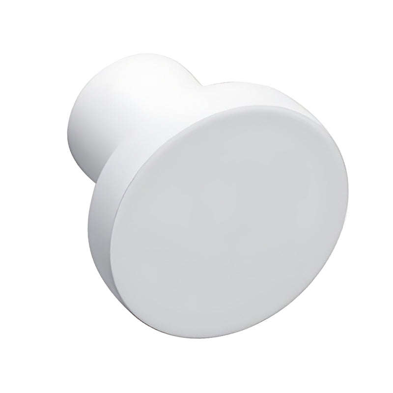 ROCO Flat Button Drawer Knob White 30mm