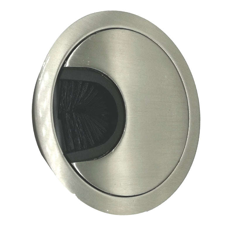 ROCO Wire Management Steel Round Brushed Satin Nickel 60mm