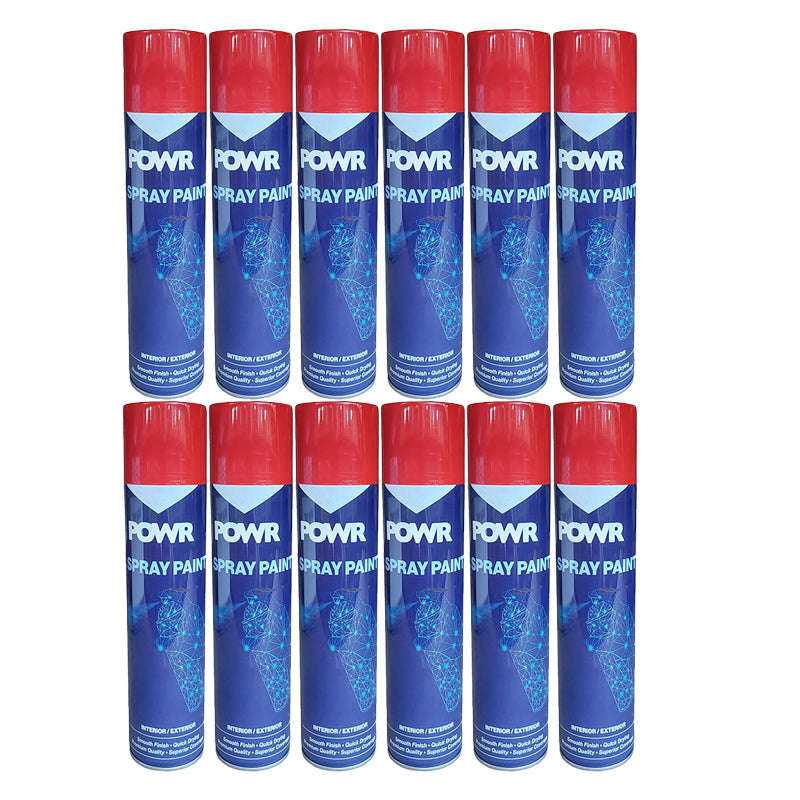 POWR Spray Paint STD 300ml Tin Signal Red ( 12 Pack )