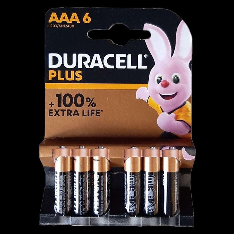 DURACELL Plus Battery Remote AAA  1.5v ( Pack of 6 )