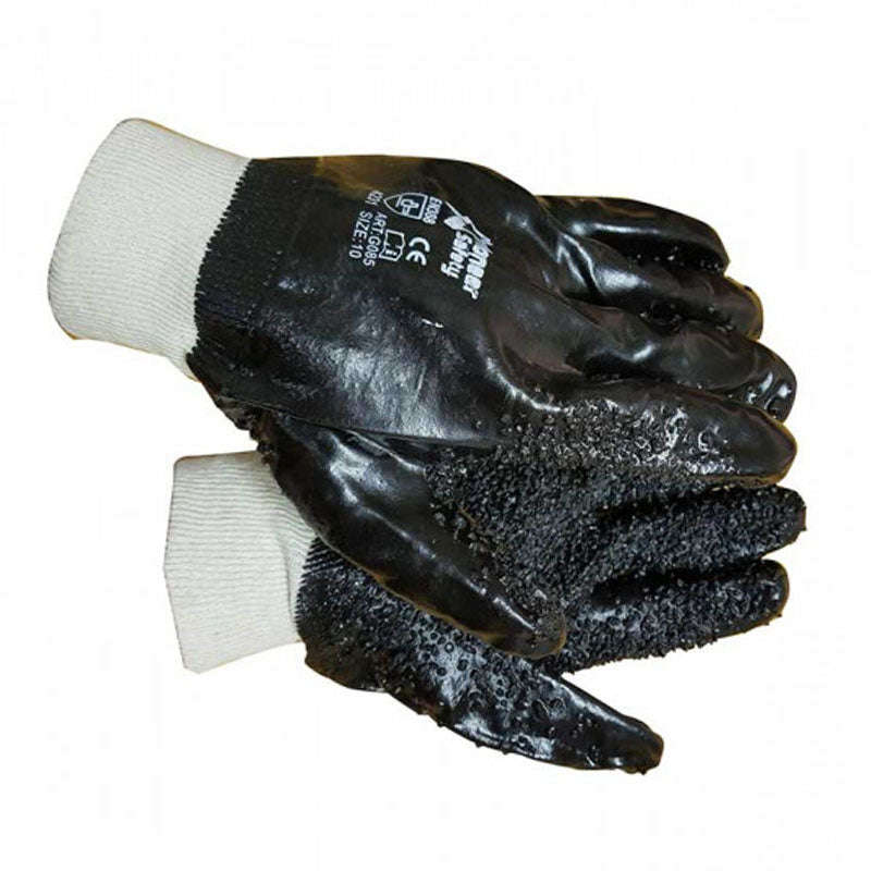 PIONEER Gloves Black Chip Palm Knit Wrist Grip and Abrasion Resistant Large