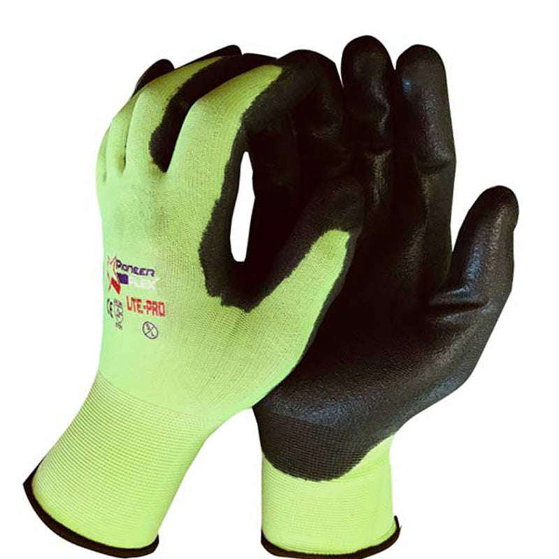 PIONEER SAFETY Gloves Flex Lite-Pro Tactile Sensitivity Fluorescent Size 10