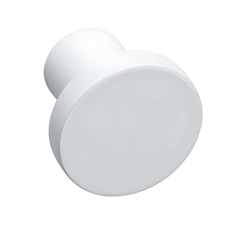 ROCO Flat Button Drawer Knob White 30mm
