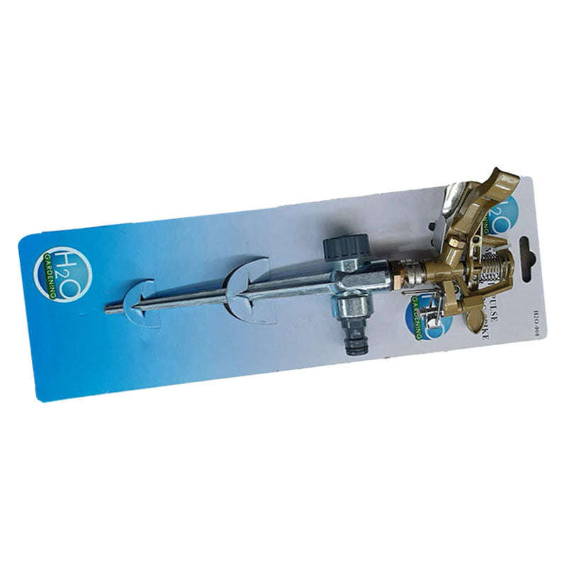 H20 Garden Sprinkler Impulse Heavy-Duty Metal Head On Spike Adjustable