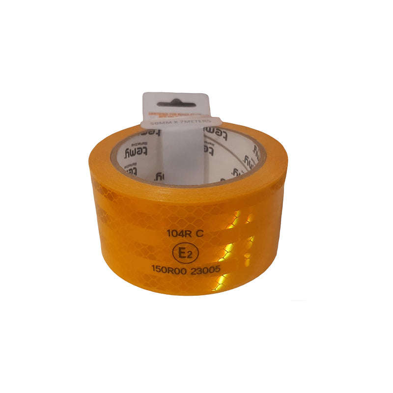 TEMY Reflective Tape Yellow 50mm X 7m