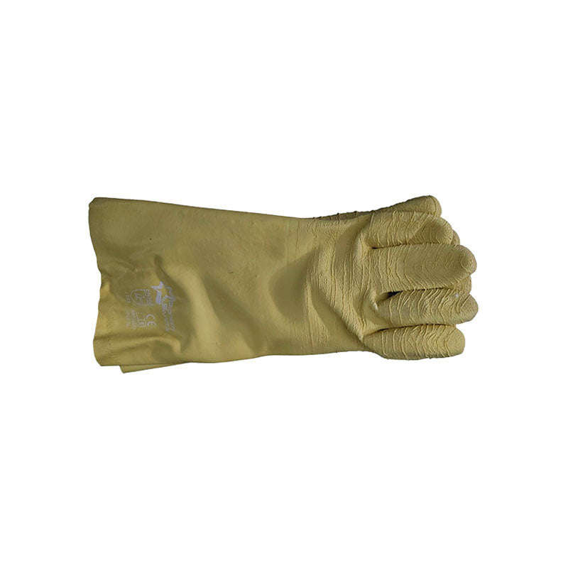 PIONEER Gloves Latex Crinkle Yellow Comarex Full Dip Gaunt Elbow 35cm