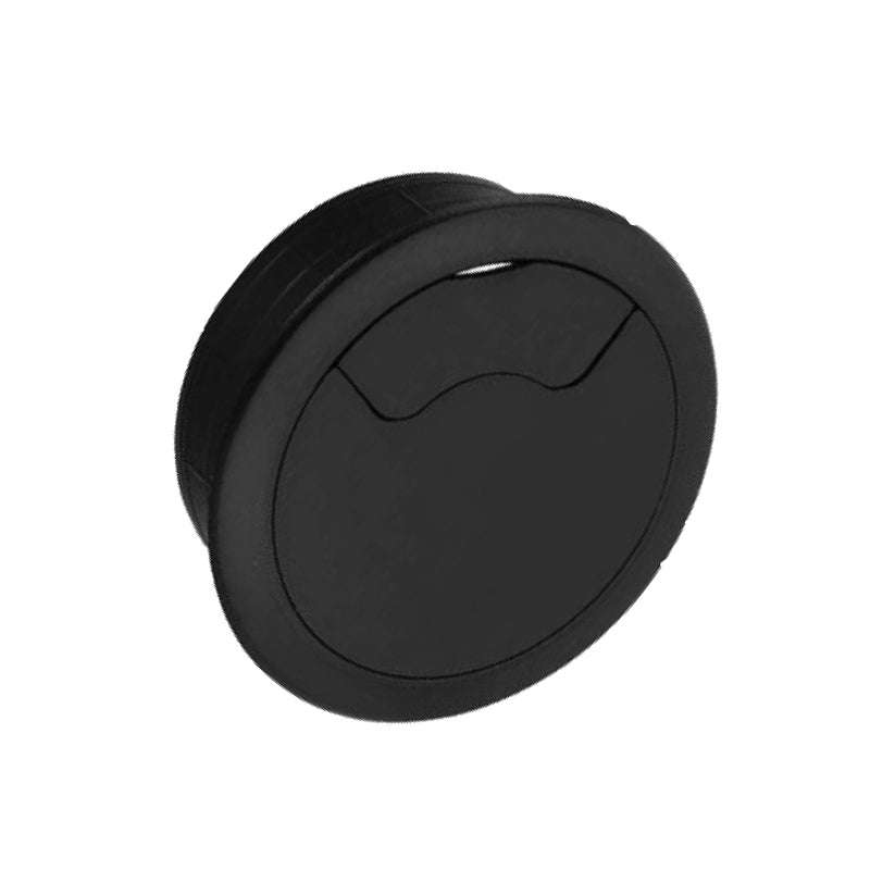 ROCO Round Cable Management Desk/Counter Port Black 64mm