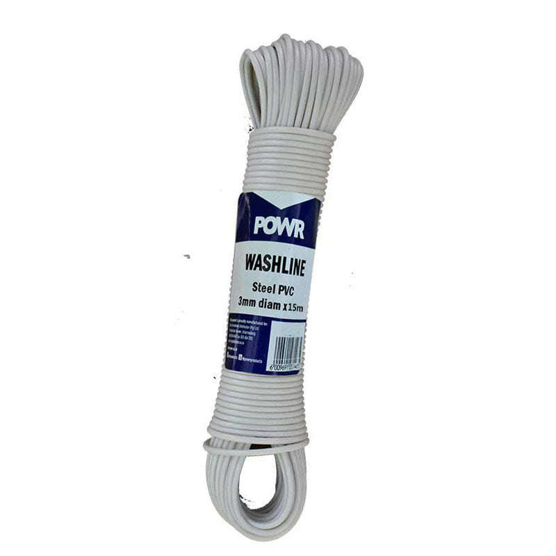 POWR Wash Line Steel PVC Coat 15m
