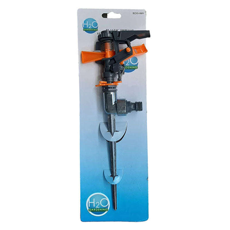 H20 Garden Sprinkler Impulse Durable Plastic Head On Spike Adjustable