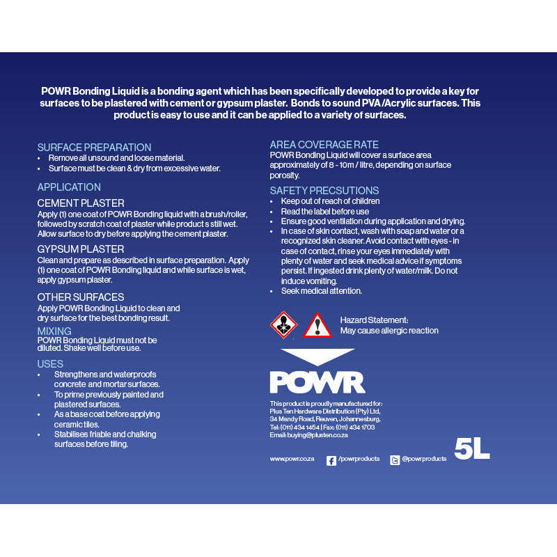 POWR Bonding Liquid Bonding Agent 5 Litre