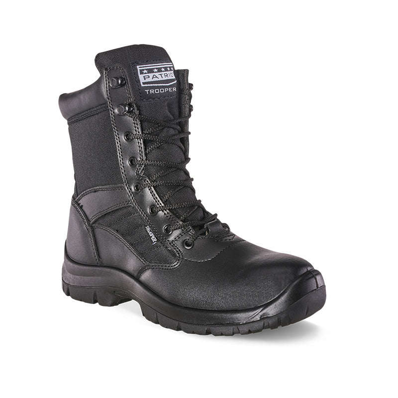 PATRIOT Trooper Black 8-Inch Safety Boots Steel Midsole