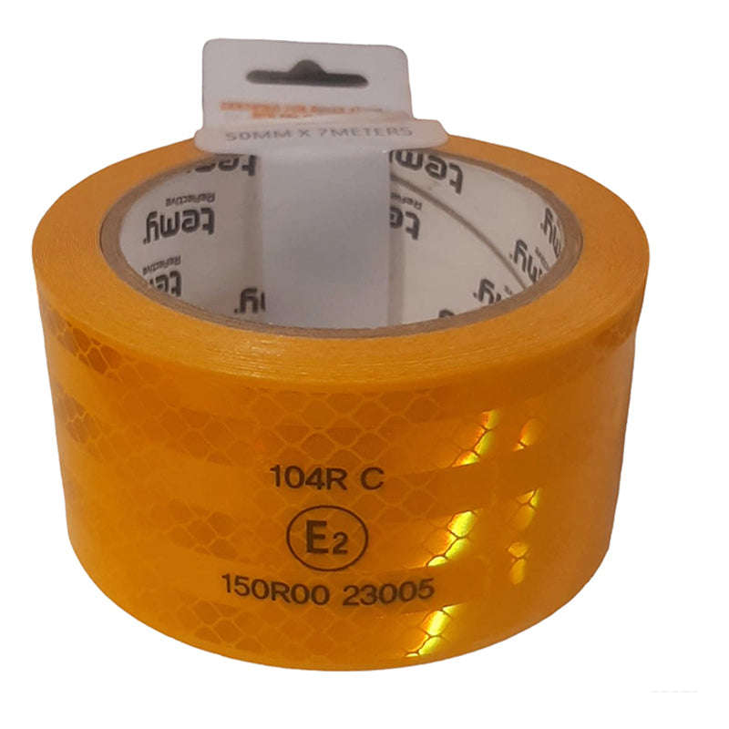 TEMY Reflective Tape Yellow 50mm X 7m