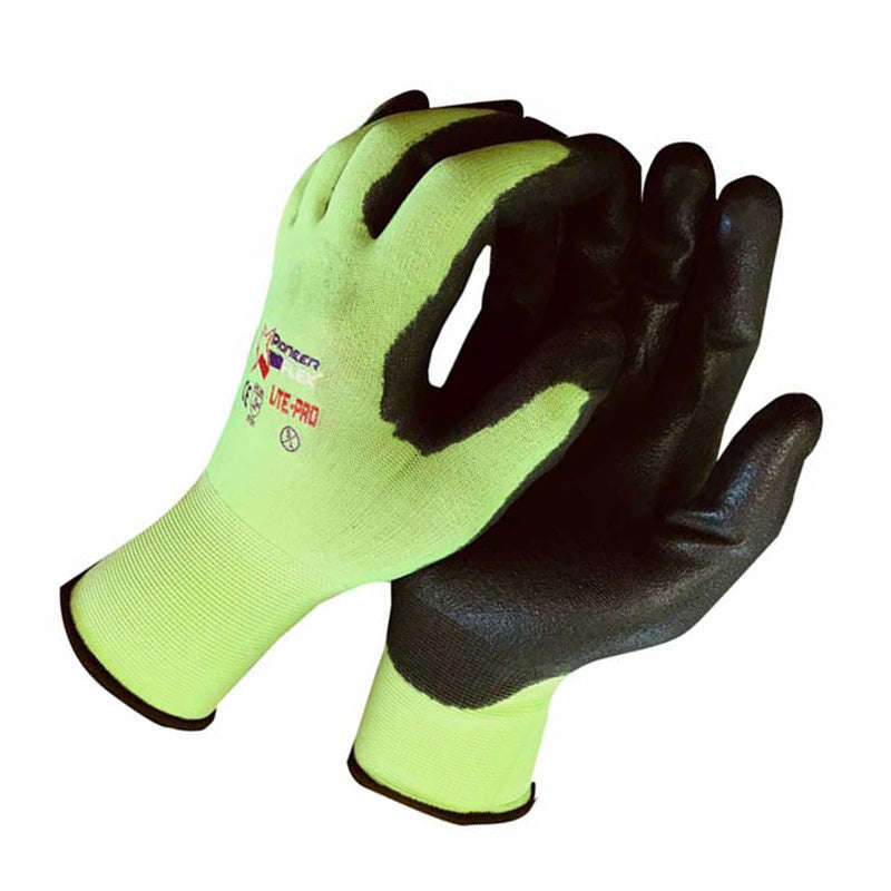 PIONEER SAFETY Gloves Flex Lite-Pro Tactile Sensitivity Fluorescent Size 10