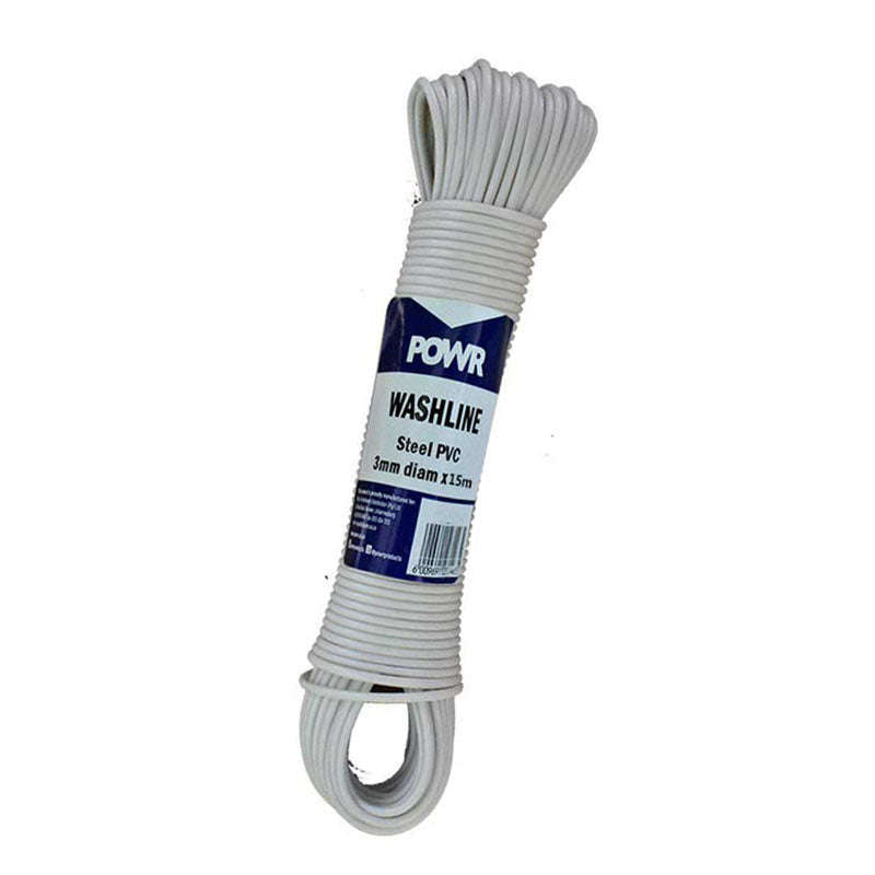 POWR Wash Line Steel PVC Coat 15m