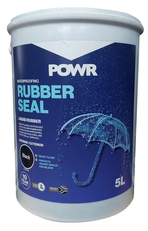POWR Rubber Seal Waterproofing  Coating Black 5 Litre