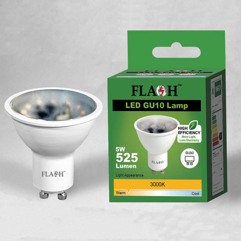 FLASH High-Efficiency 5W LED GU10 Lamp 120D (10 Pack)