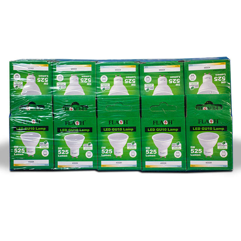 FLASH High-Efficiency 5W LED GU10 Lamp 120D (10 Pack)