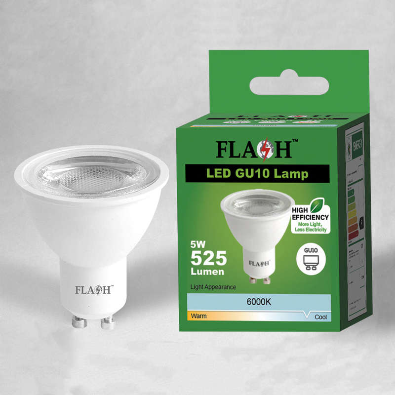 FLASH High-Efficiency 5W LED GU10 Lamp 38D (10 Pack)